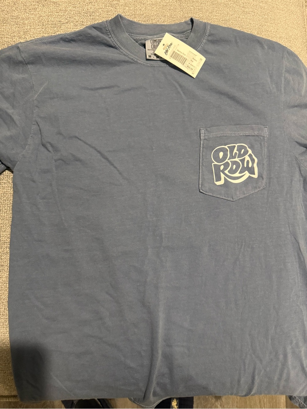 Men's Medium “Old Row” Pocket Tee - Dusty Blue
